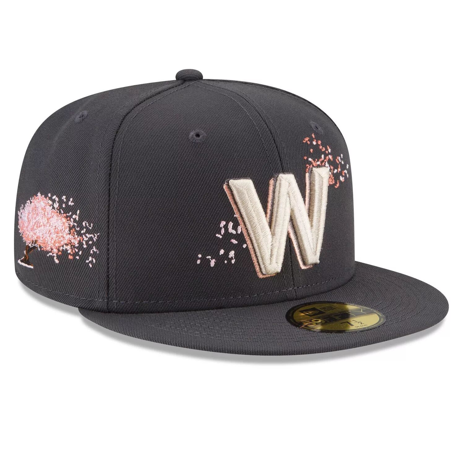 

Мужская приталенная кепка New Era Graphite Washington Nationals 2022 City Connect 59FIFTY
