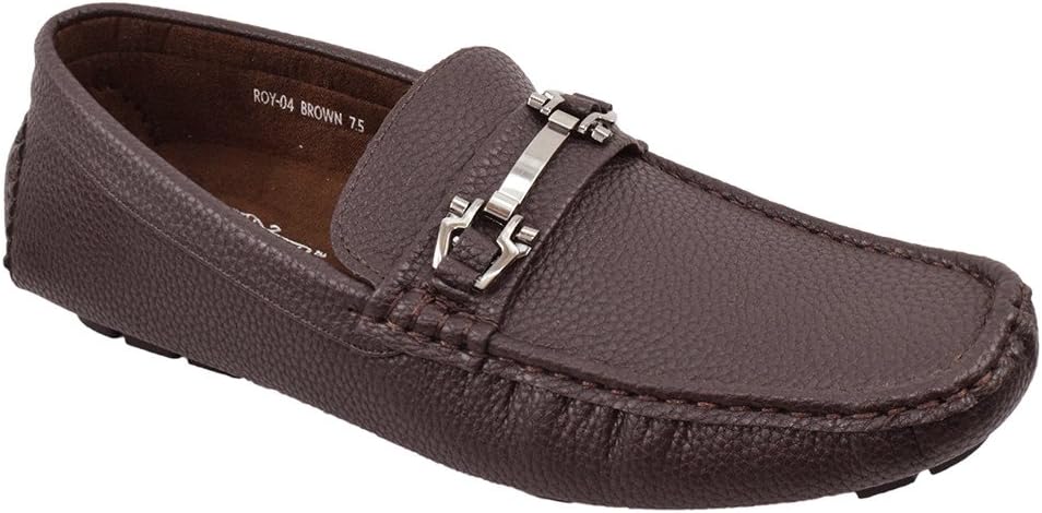 

Мужские повседневные туфли J's Awake, комфортные мокасины для вождения, слипоны, лоферы из искусственной кожи, Roy Soda, темно-коричневый