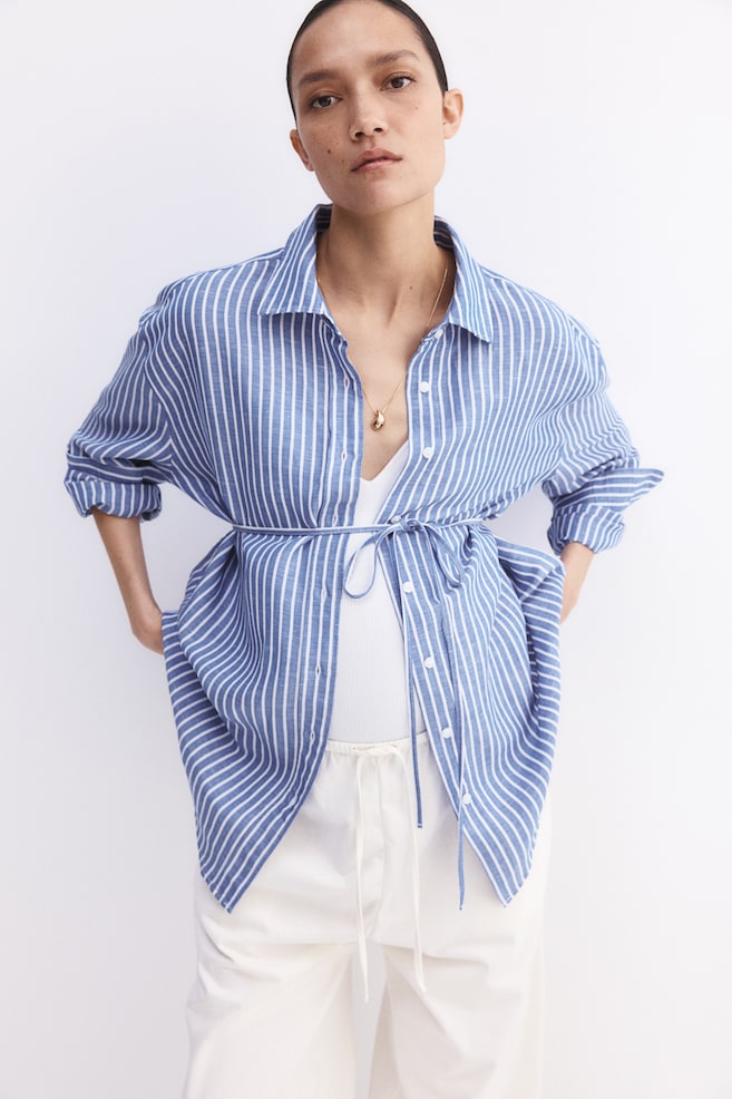 

Блузка Mama до и после из смеси льна H&M, мультиколор