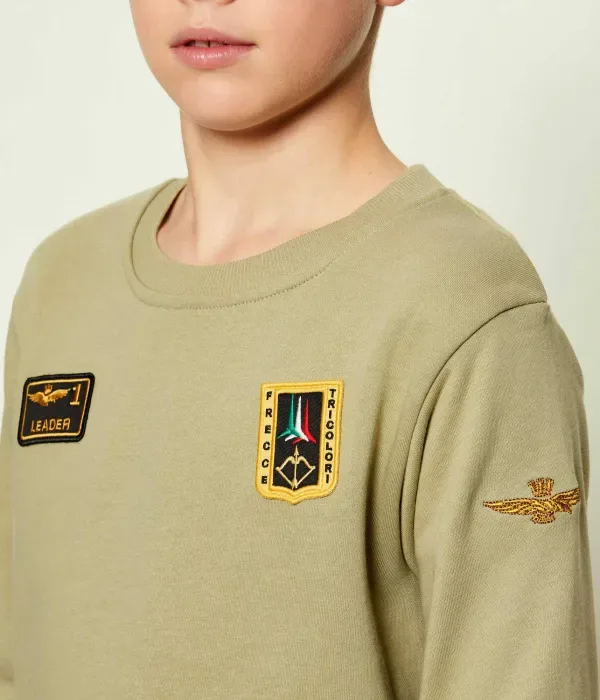 Толстовка regular fit Aeronautica Militare, зеленый — фото 4