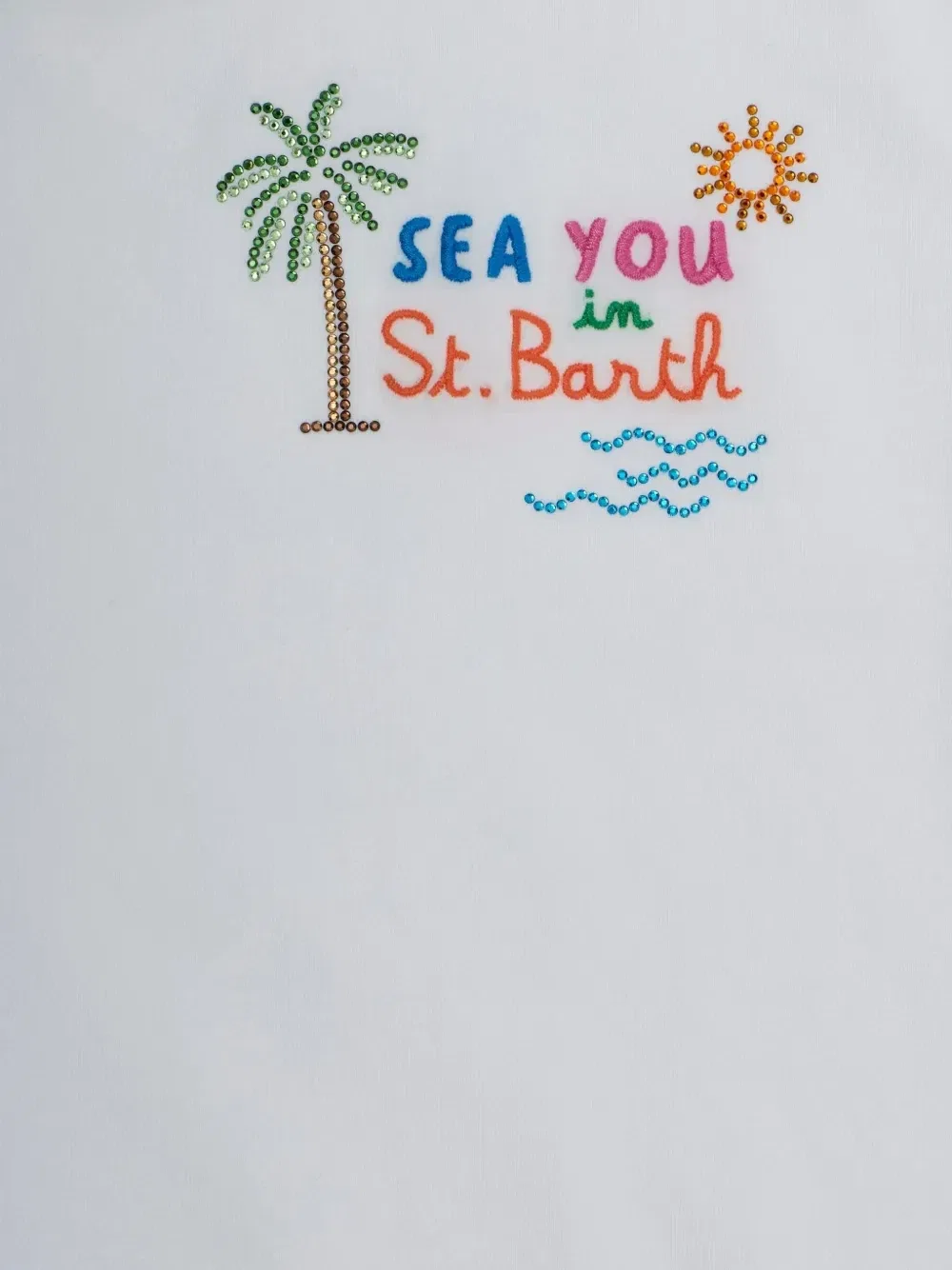 Футболка Elly с кристаллами MC2 Saint Barth Kids, белый — фото 3
