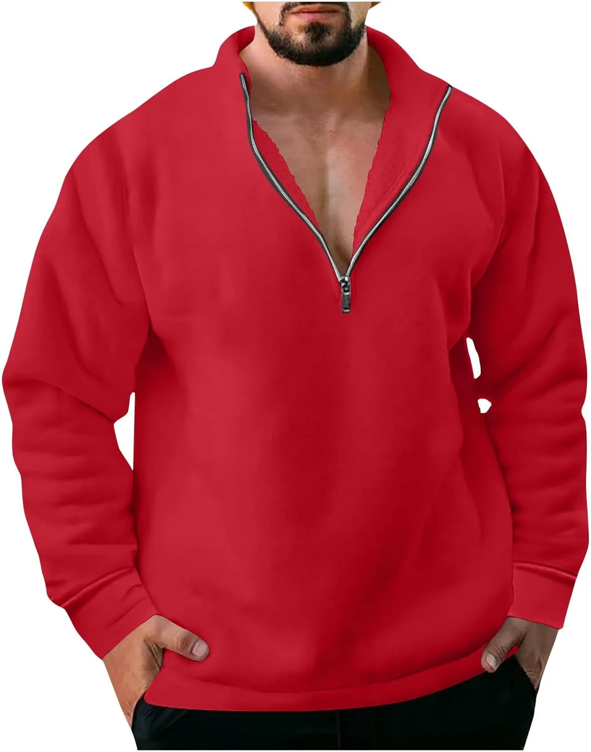

Мужская рубашка Casual стильная Quarter Zip с длинным рукавом Muscularfit