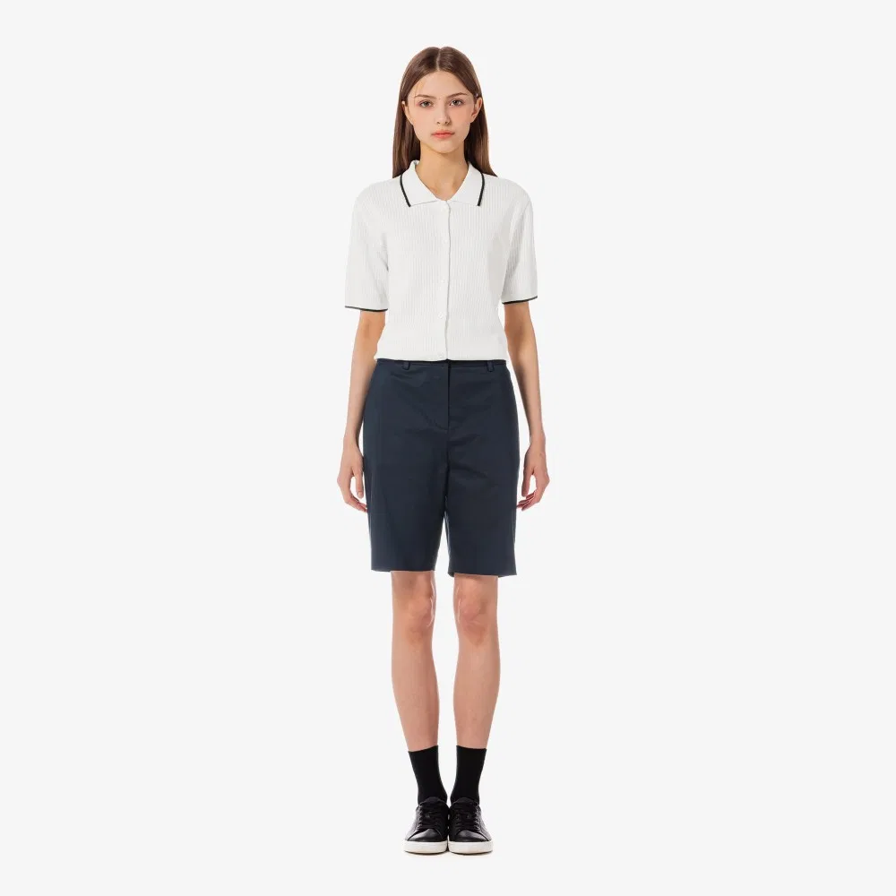 Женские базовые бермуды тёмно-синие от Lacoste — фото 4
