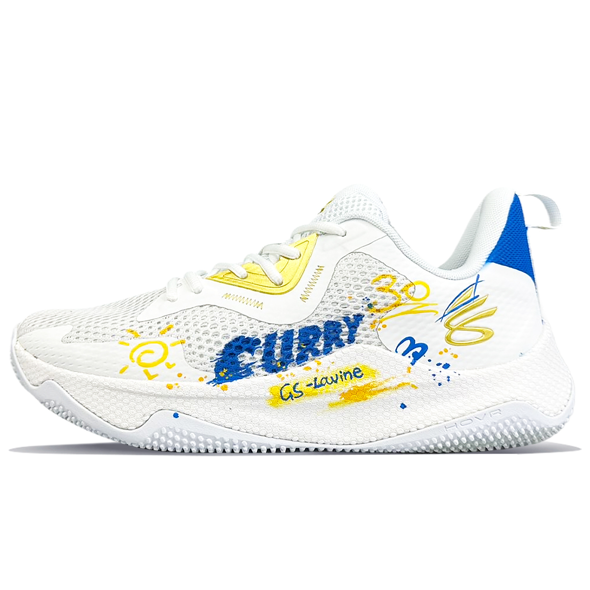 

Under Armour Кроссовки баскетбольные мужские Curry Splash 3 противоскользящие низкие бело-желтые, цвет White Yellow