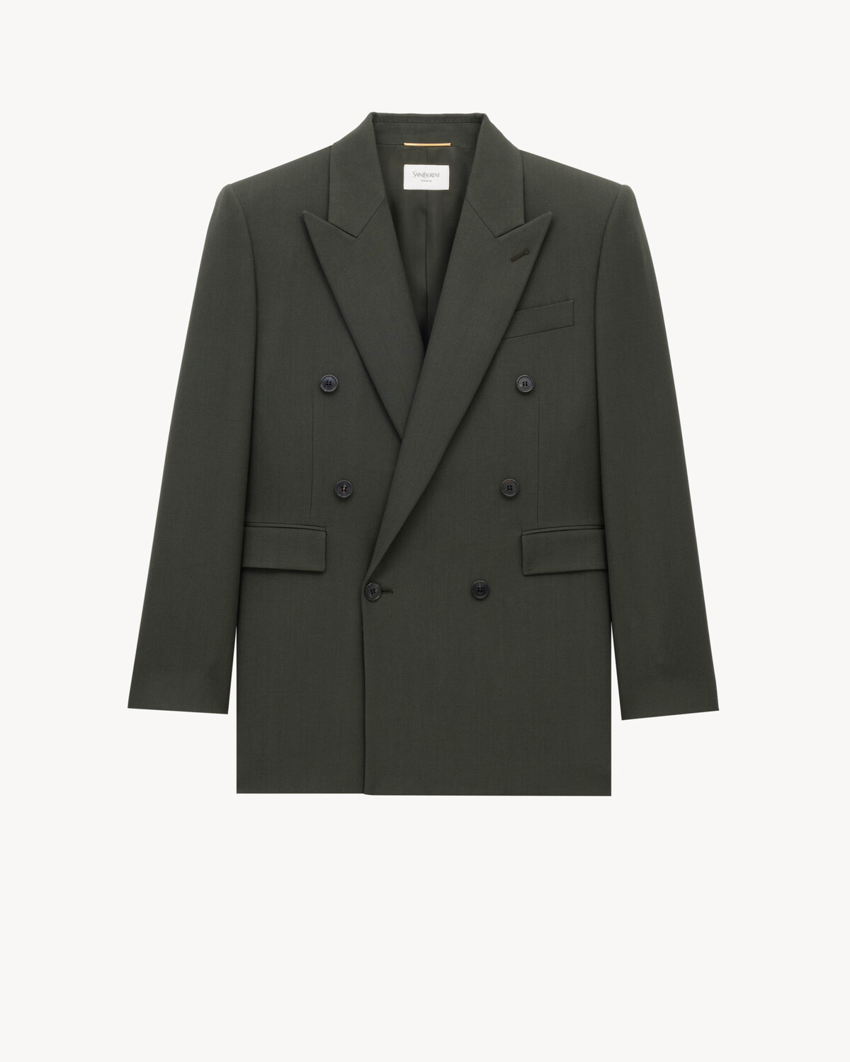 

Жакет из шерстяной габардины Saint Laurent, зеленый