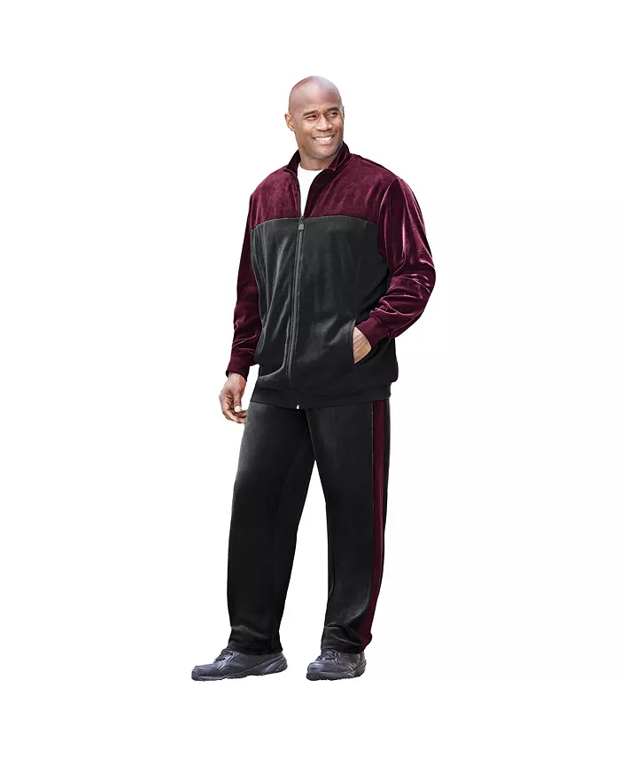 

Спортивный костюм Big & Tall с цветными блоками из велюра KingSize, красный