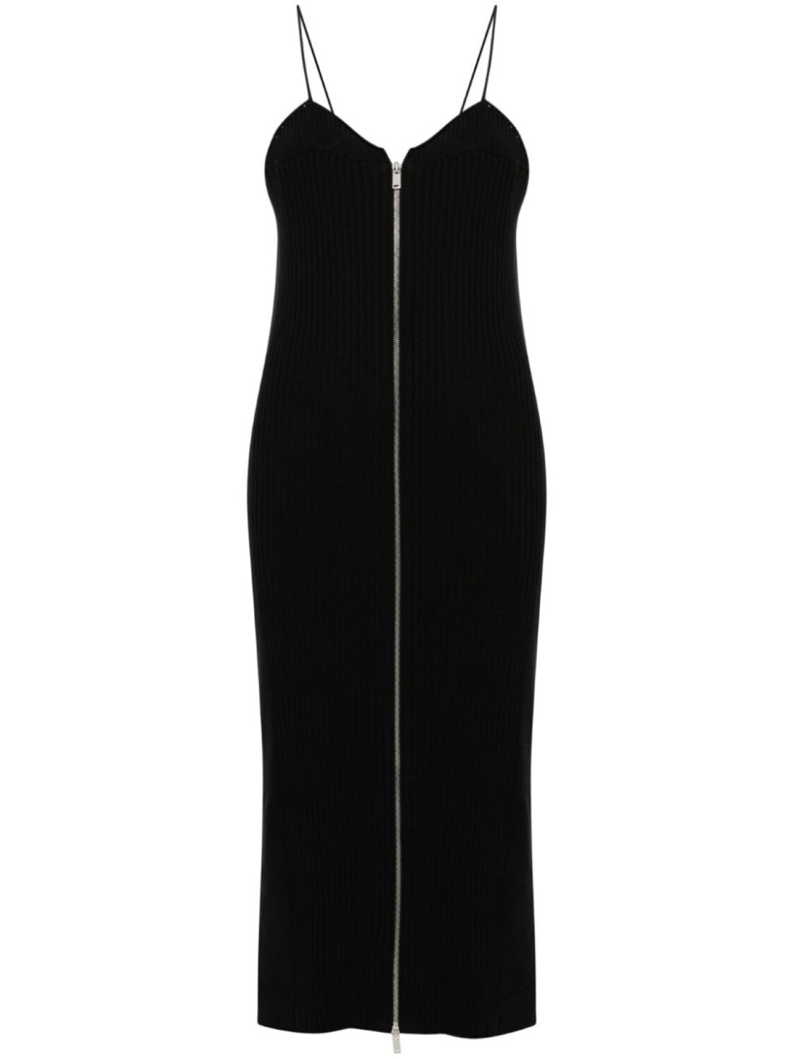 

Jil Sander платье миди в рубчик на молнии, черный