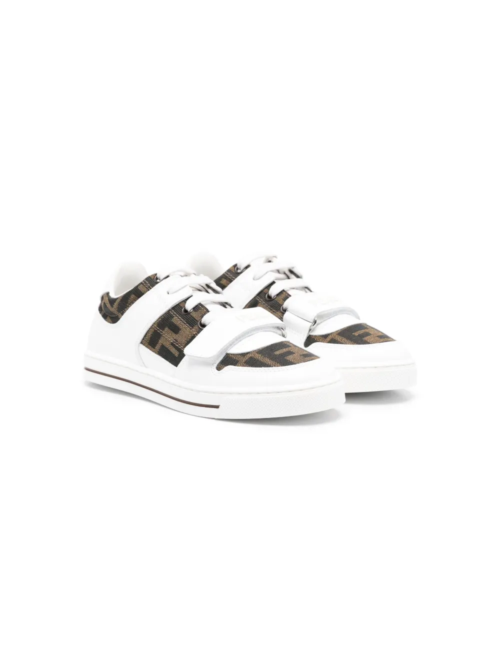 

Кроссовки с жаккардовым логотипом FF FENDI KIDS, белый