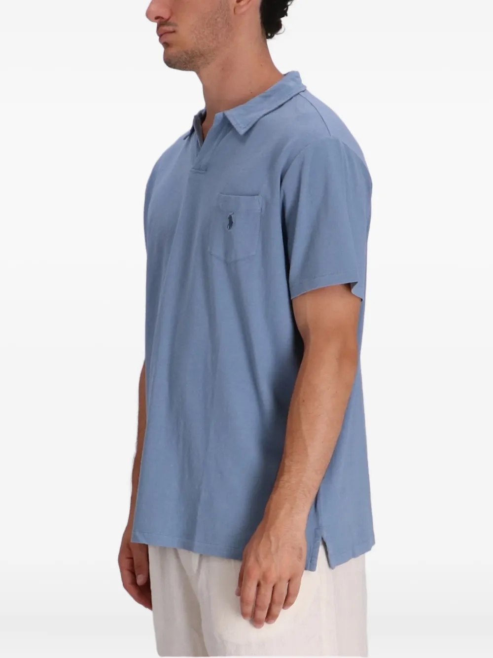 Рубашка-поло с короткими рукавами и карманом POLO RALPH LAUREN, синий — фото 3