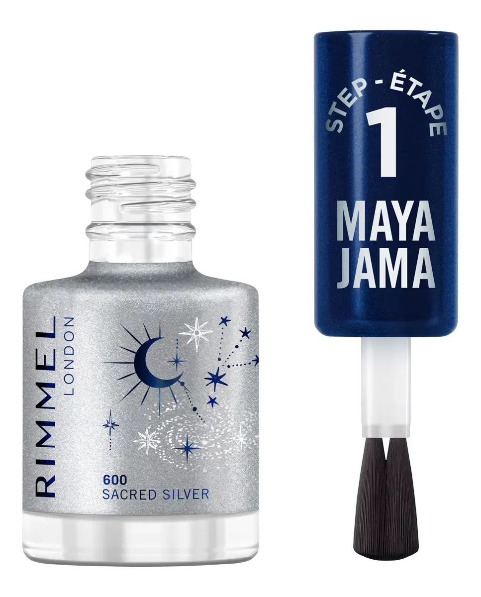 Лак для ногтей Rim Maya Jama Nail Gel London Rimmel, 600 Sacred Silver — фото 2