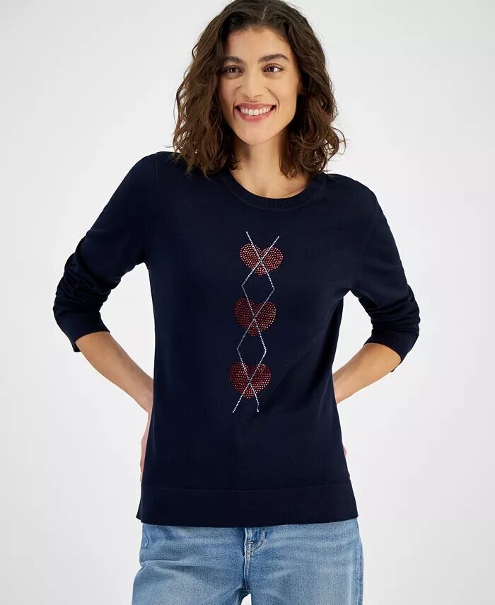 

Женский свитер Heart Argly с длинными рукавами Tommy Hilfiger, синий