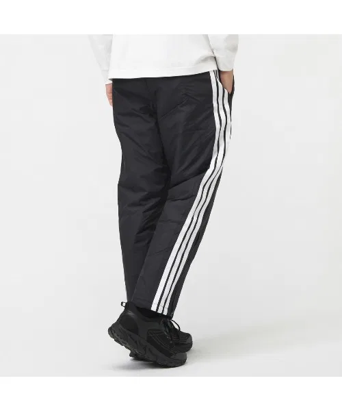 Мужские утеплённые брюки Adidas с тремя полосками чёрные — фото 3