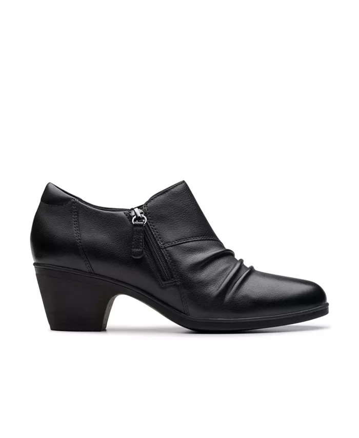 Ботинки женские Clarks Emily 2 Braley кожаные на блочном каблуке, черный — фото 2