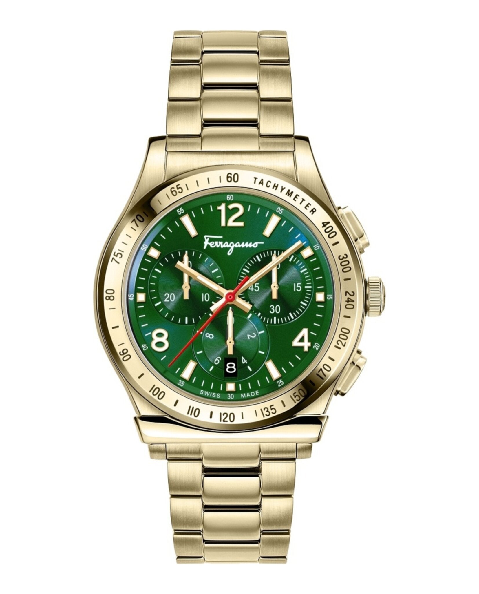 

Часы Ferragamo 1898 Chrono Salvatore Ferragamo, цвет two tone/gold/green