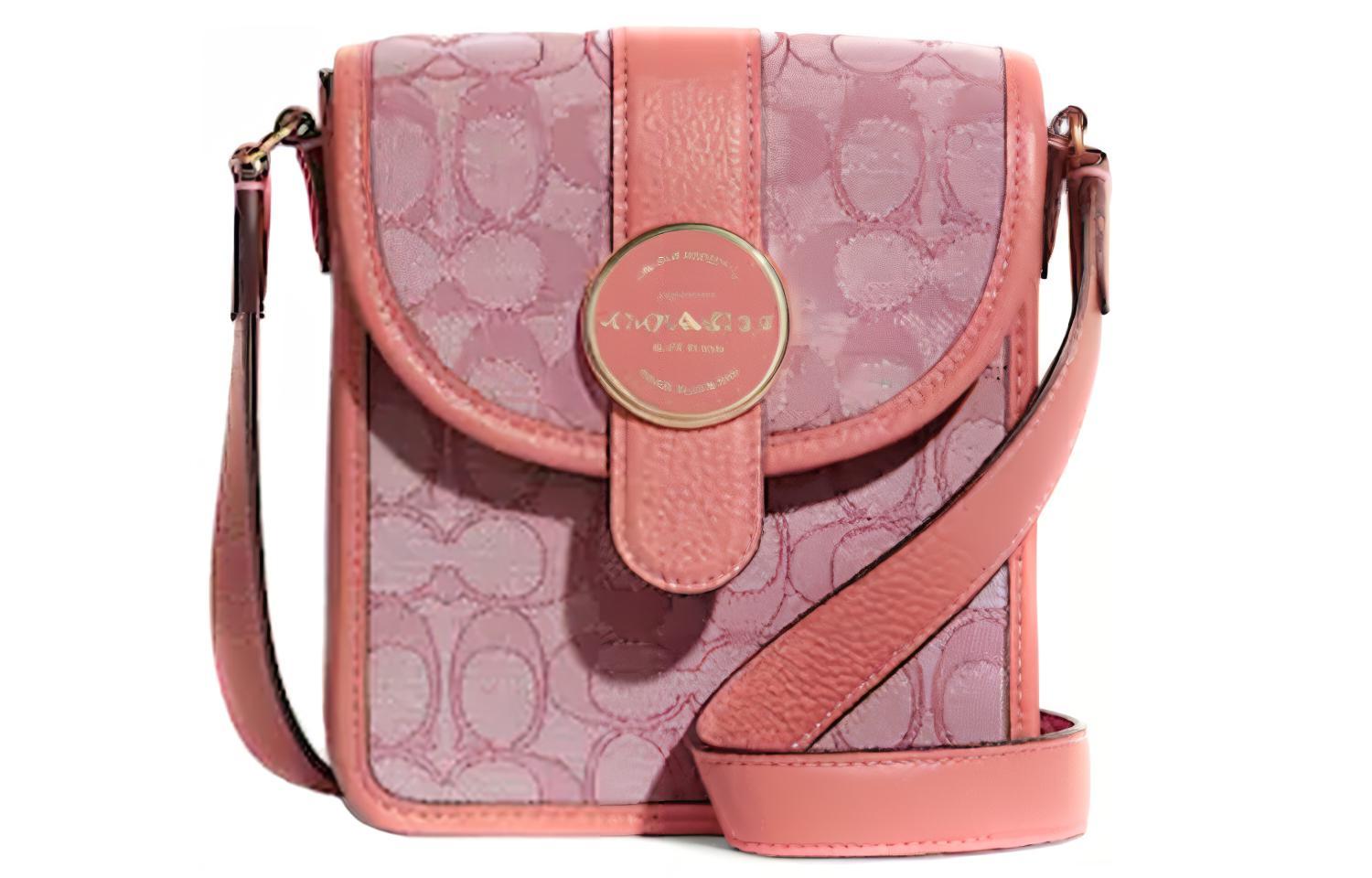 

КОАЧ Мини женская сумка через плечо с узором жаккард и фактурной кожей