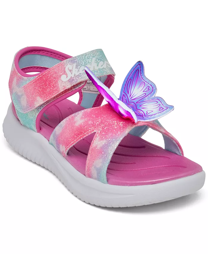 

Детские сандалии Jumpsters для девочек - светящиеся сандалии Butterfly Brights от Finish Line Skechers, розовый