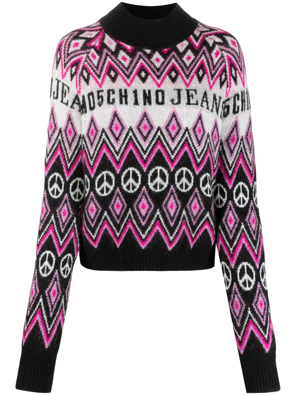

Джемпер с высоким воротником и логотипом MOSCHINO JEANS, черный