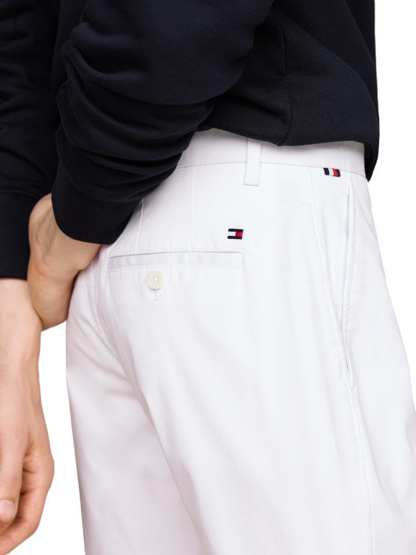 Мужские повседневные хлопковые шорты Tommy Hilfiger длиной 9 дюймов с эластичным ремешком, также доступны в размерах для больших и высоких женщин., Th Optic White — фото 2