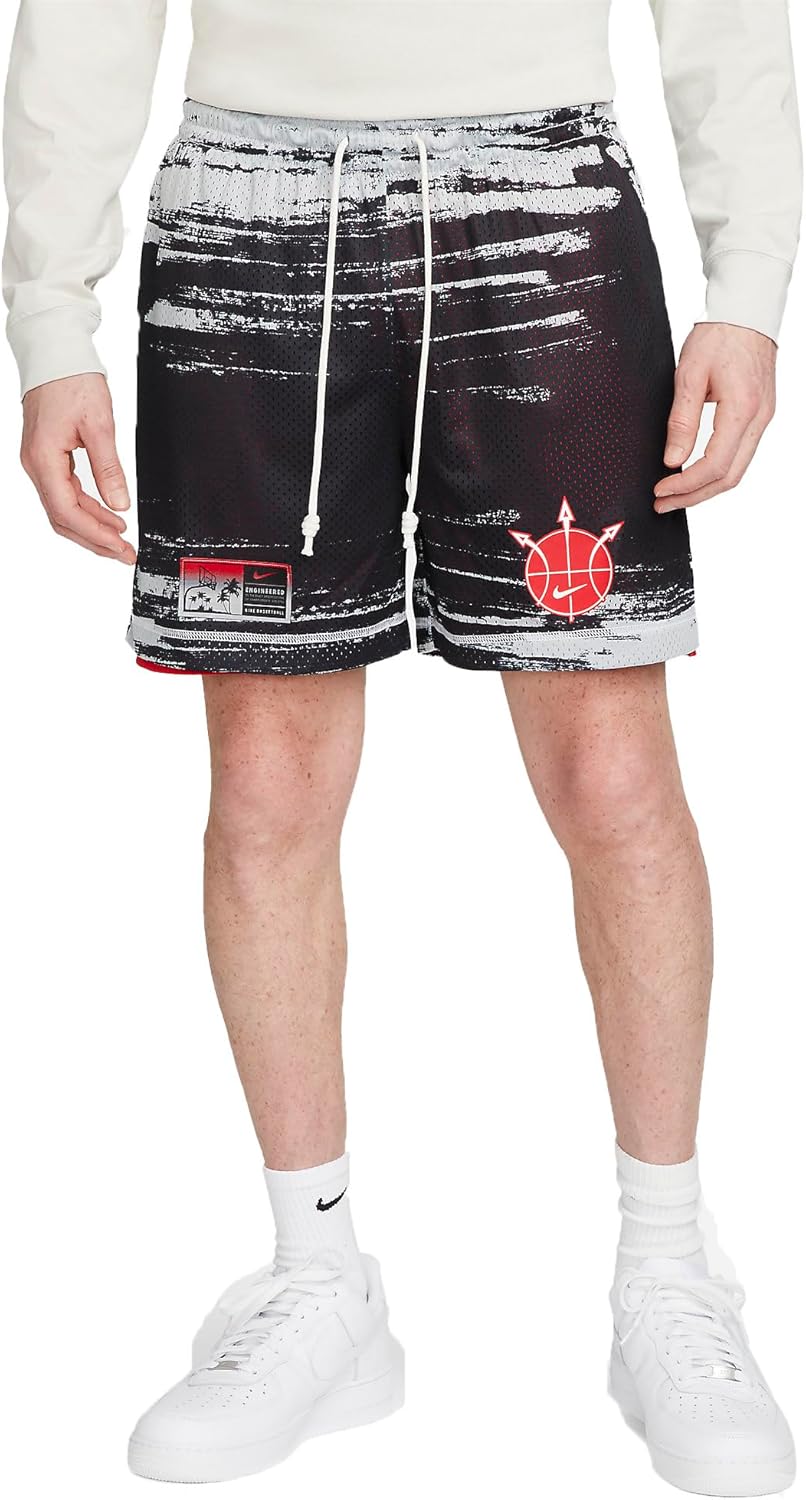 

Мужские баскетбольные шорты Nike Standard Issue из сетки, двусторонние, длиной до середины бедра, Black/University Red