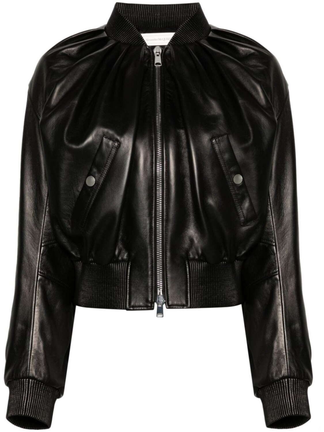 

Alexander McQueen кожаный бомбер, черный