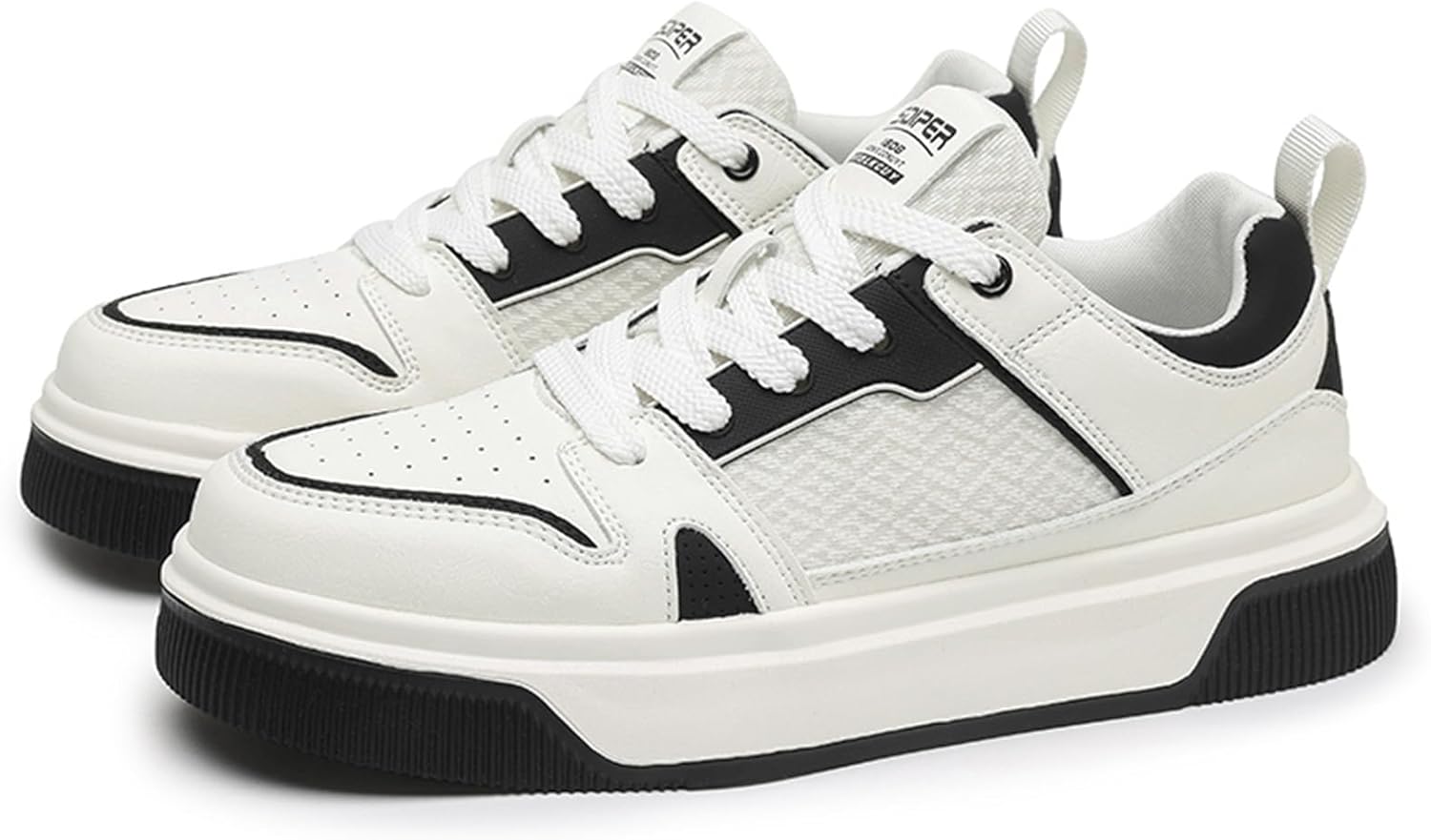 

Мужские модные кроссовки на платформе с сеткой, дышащие, с шнуровкой, повседневные легкие, с противоскользящей подошвой и поддержкой свода стопы, для ходьбы и тенниса Netehadi, черный