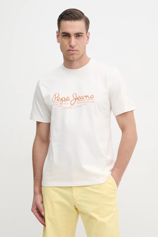 

Хлопковая футболка DUMAS TEE Pepe Jeans, бежевый