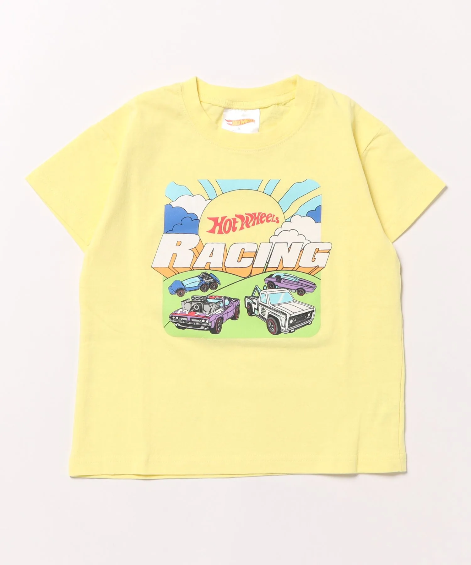 Детская футболка с принтом Hot Wheels Crescent желтая