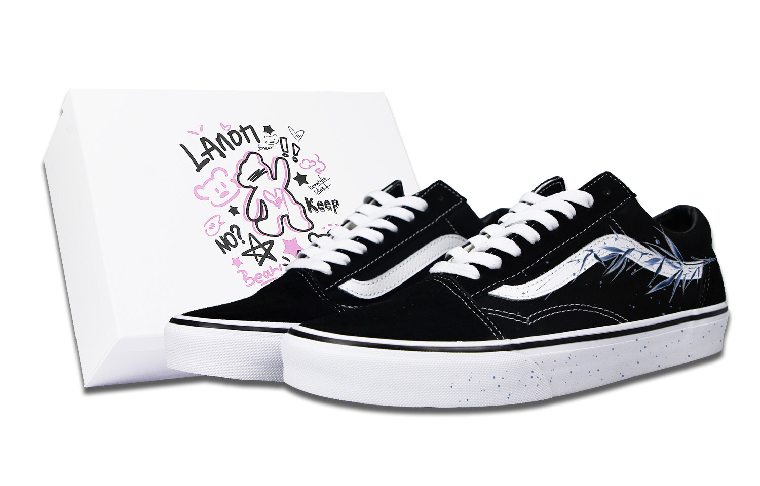 

Кроссовки Vans Skateboarding Shoes Unisex Low-top Black/White, черный/белый