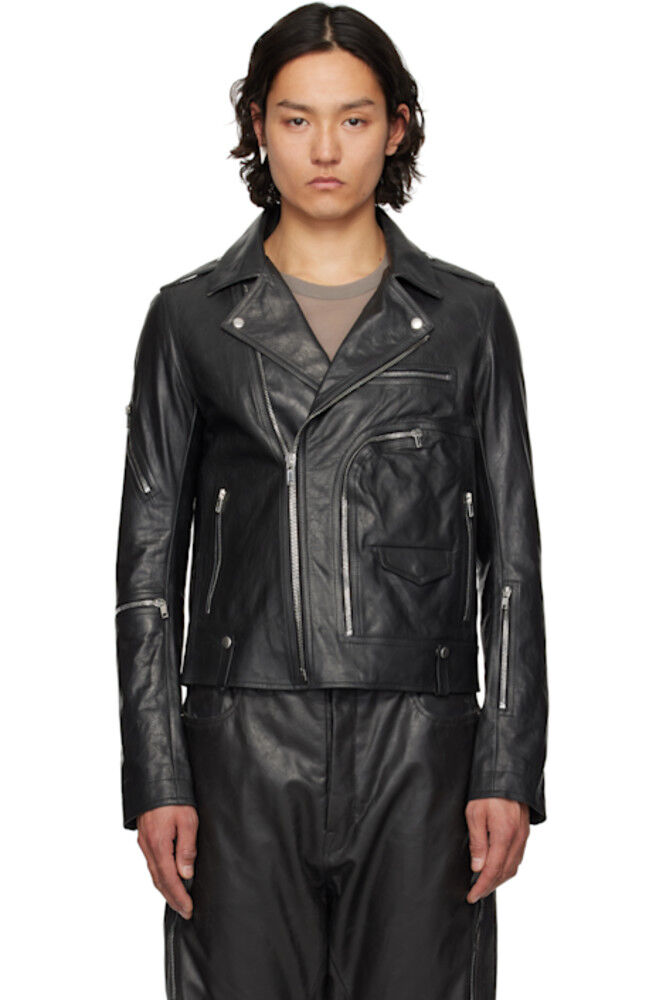 

Черная кожаная куртка Hollywood Bauhaus Stooges Rick Owens