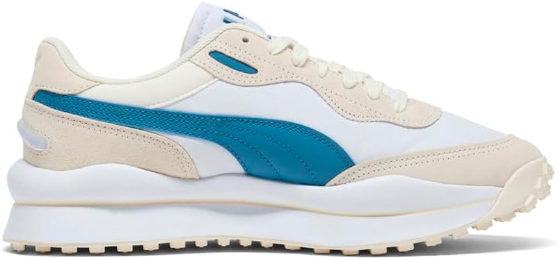 Мужские кроссовки PUMA Style Rider Play On Suede с шнуровкой, повседневные - белые — фото 3