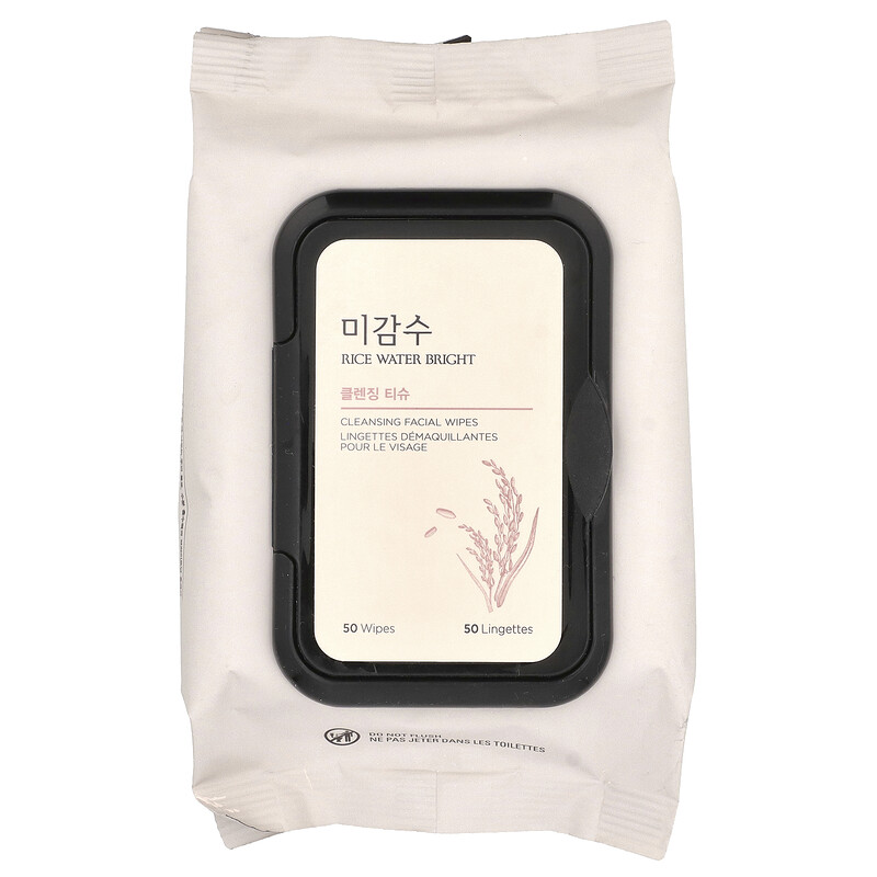 

The Face Shop, Rice Water Bright, очищающие салфетки для лица, 50 салфеток