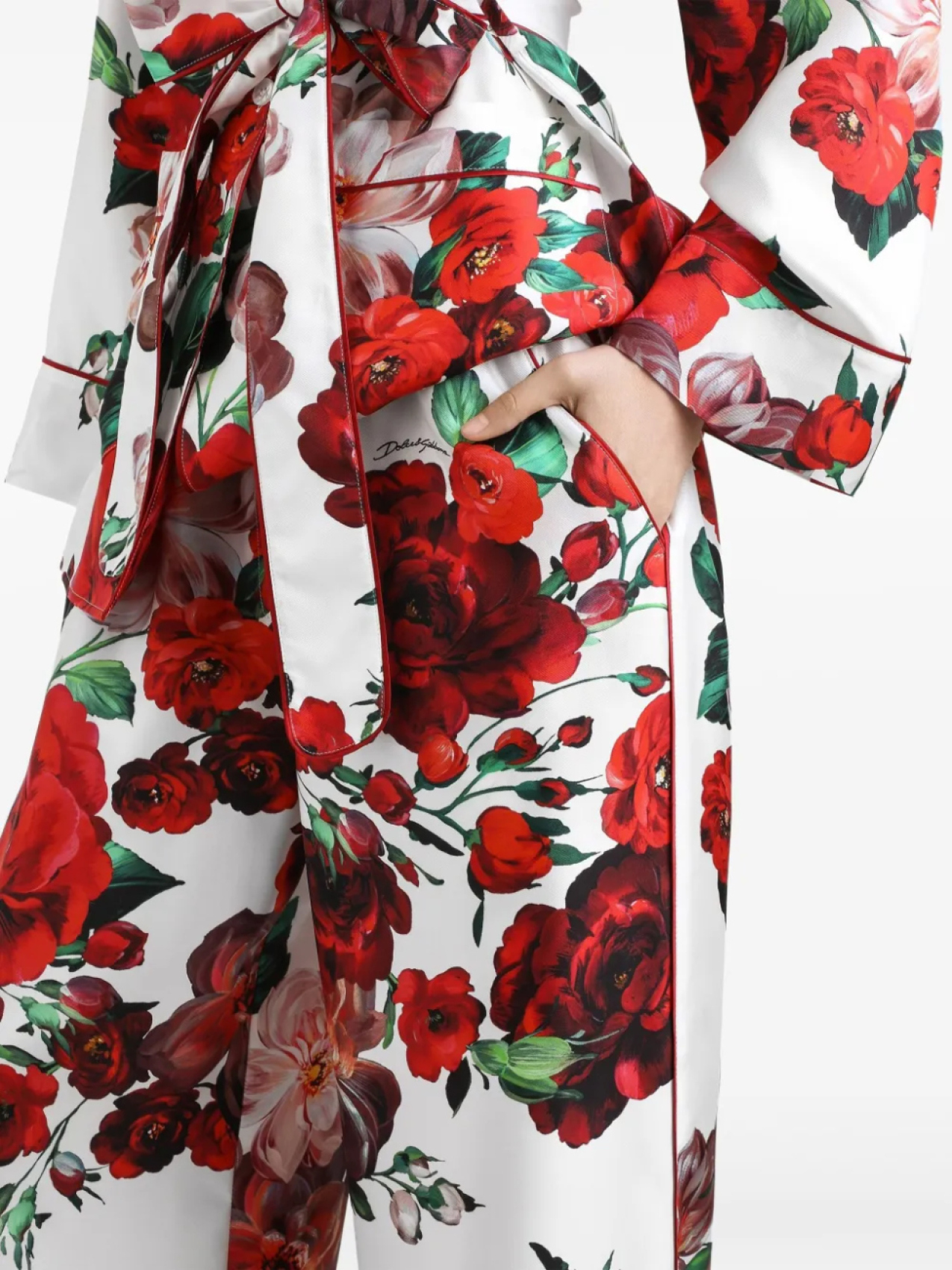 Шелковые брюки Dolce & Gabbana, белый — фото 4