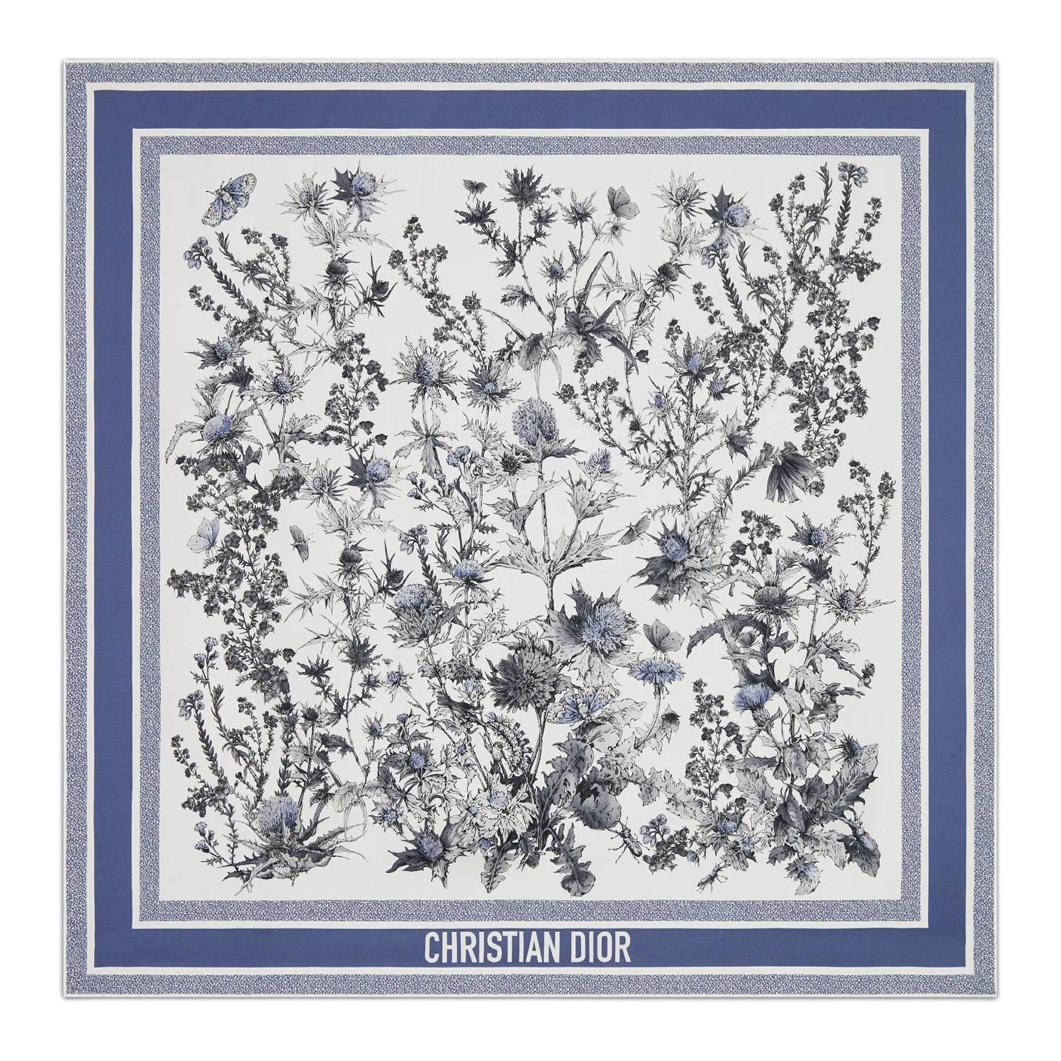 

DIOR Шёлковый шёлковый платок женский синий, Blue