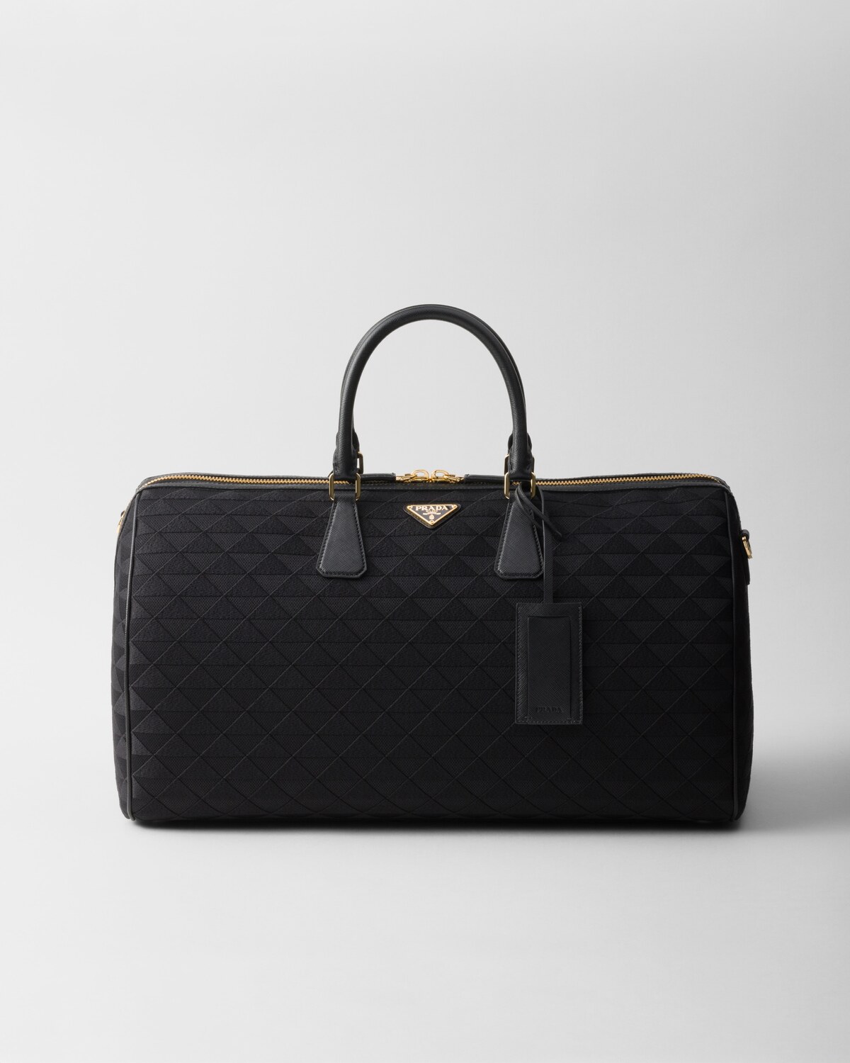 

Дорожная сумка из вышитой ткани Prada, черный