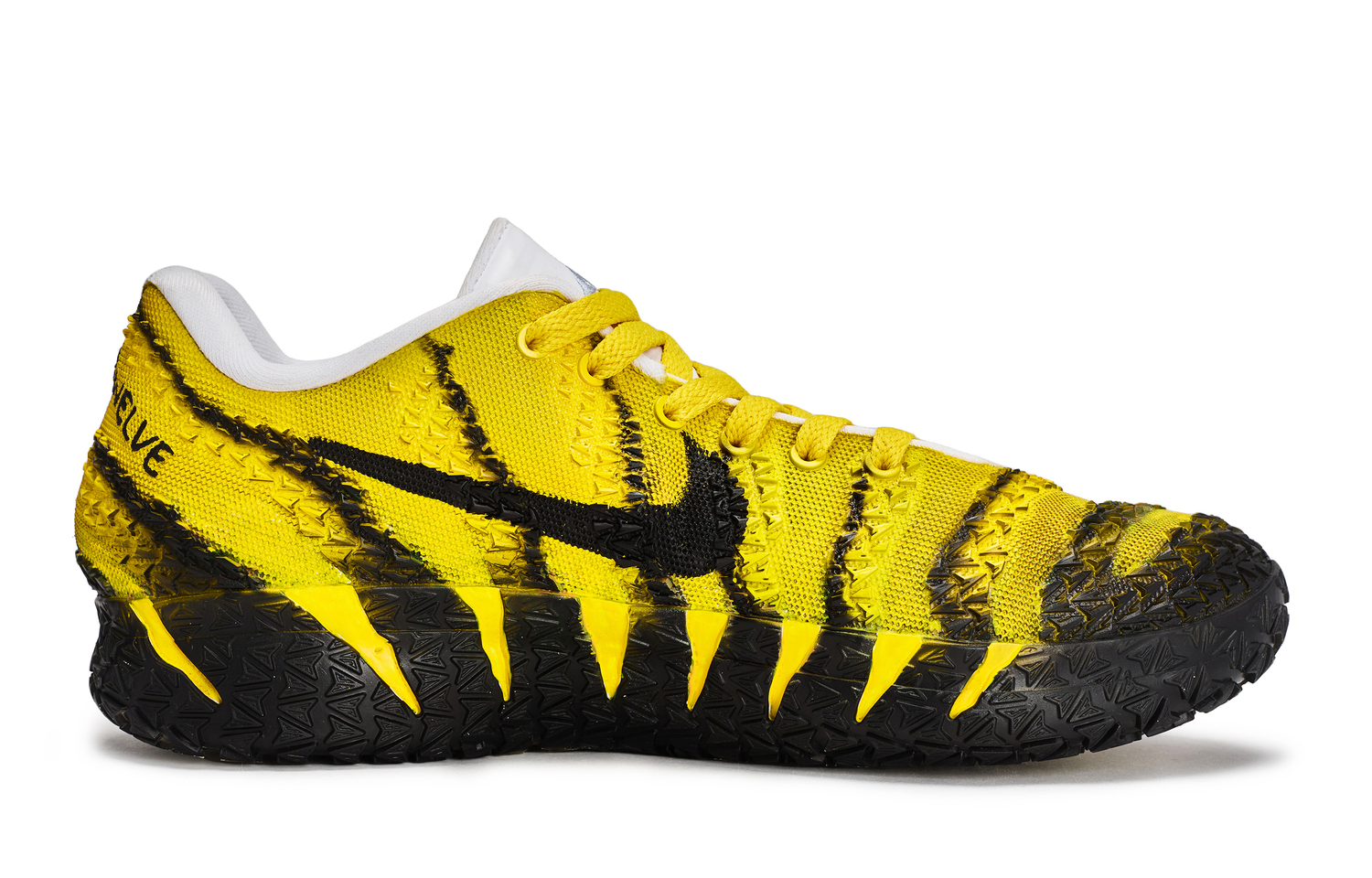 Nike Детские баскетбольные кроссовки Ja Morant 3 Golden Shadow Rebound Low top черно-бело-желтые унисекс — фото 4