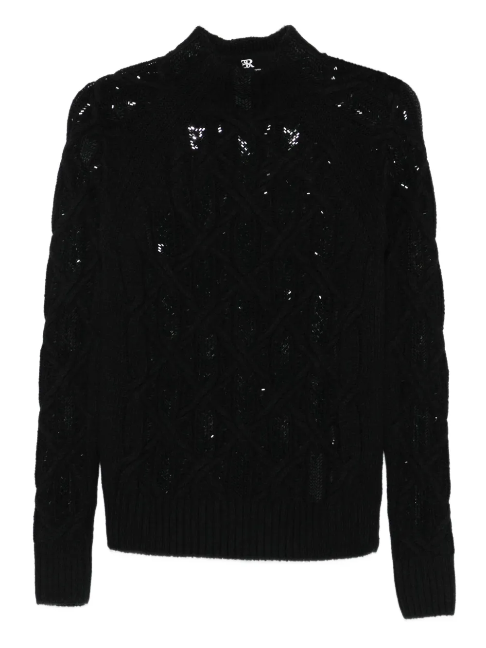 

Джемпер фактурной вязки с пайетками Ermanno Scervino, черный