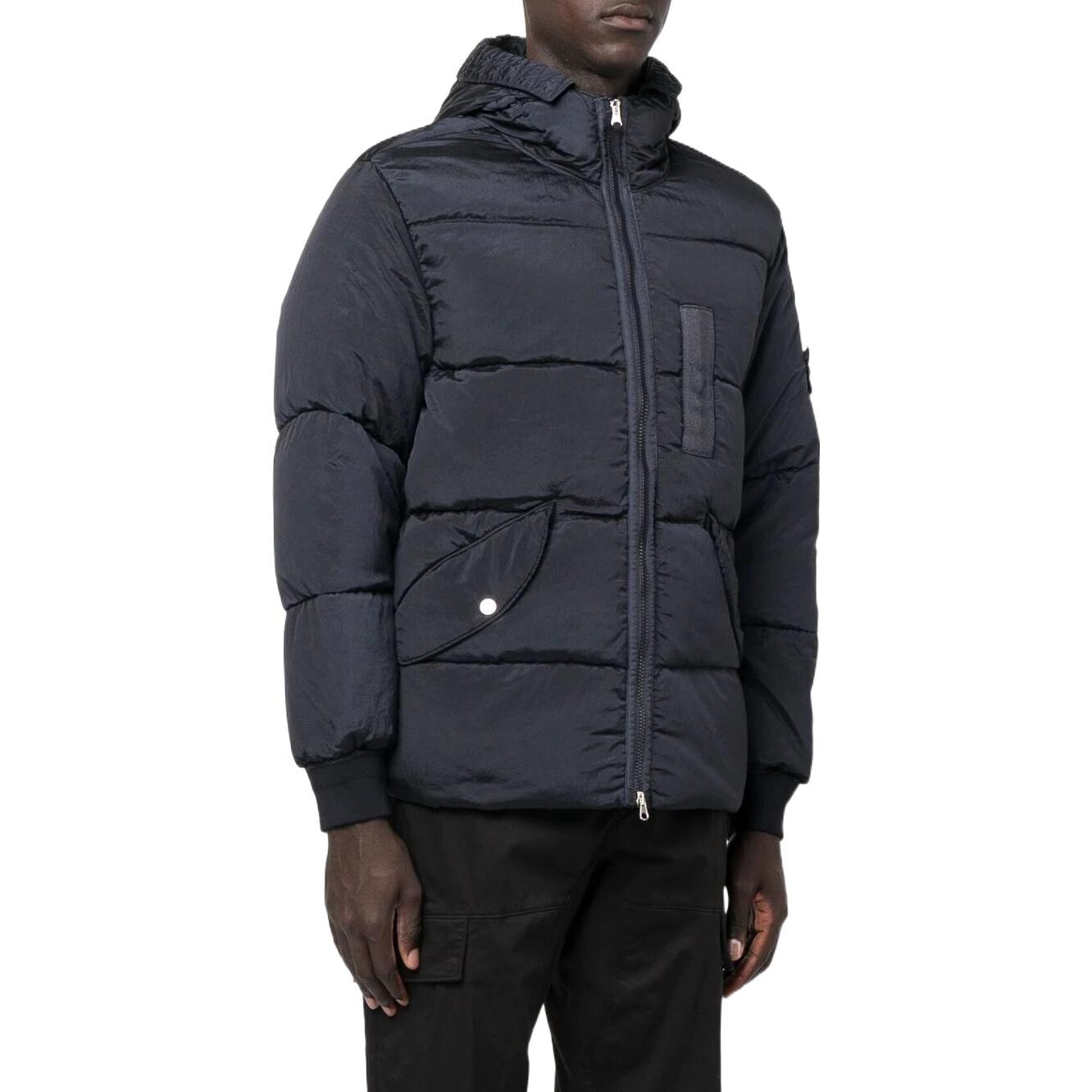 Пуховик мужской темно-синий Stone Island, темно-синий — фото 4