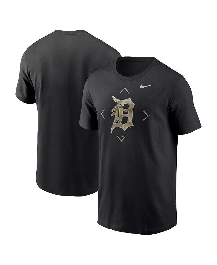 

Мужская черная футболка с камуфляжным логотипом Detroit Tigers Nike