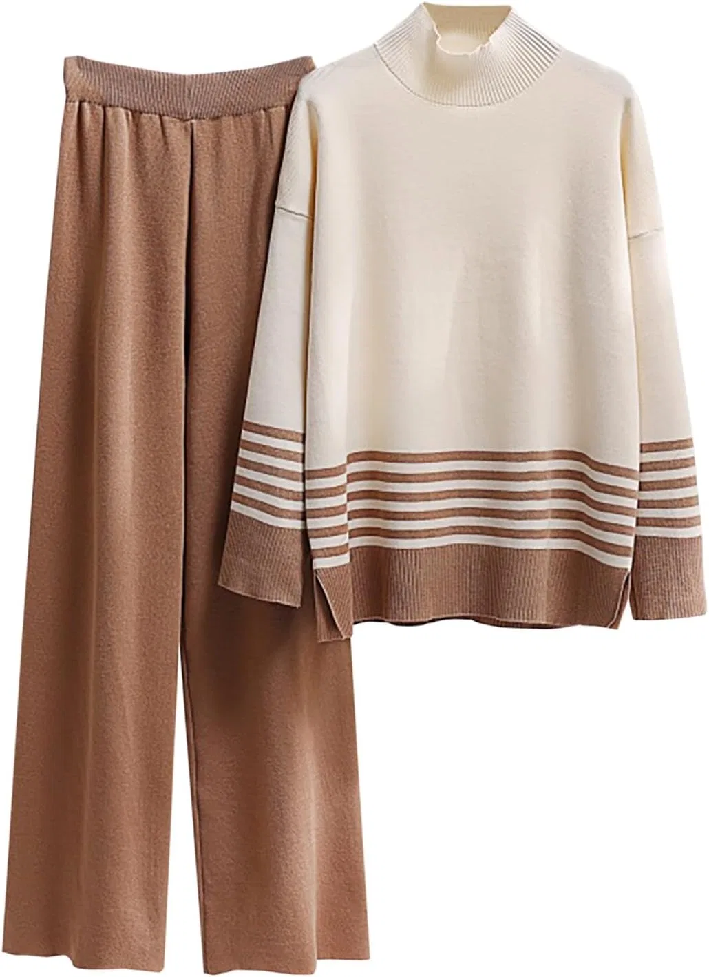 Женский спортивный костюм Ribbed Knit, 2 предмета, A05_khaki