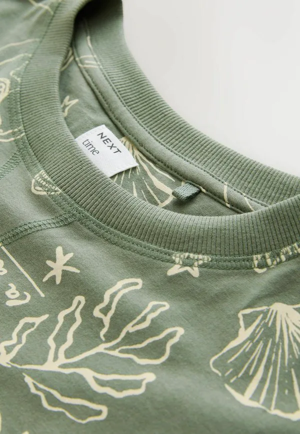 Ночная рубашка стандартного кроя Next, Sage Green Lemons — фото 2