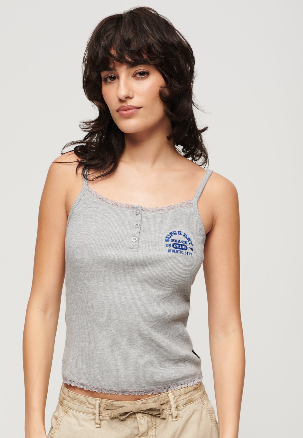 

Топ ATHLETIC ESSENTIALS BUTTON DOWN Superdry, темно-серый