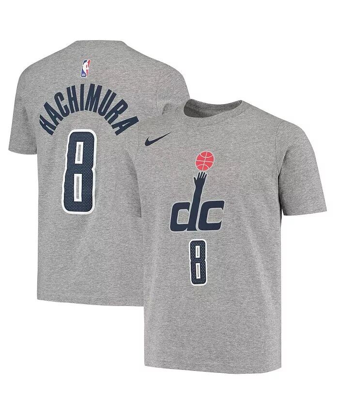 

Футболка Big Boys Руи Хачимура Хизер Серая Washington Wizards City Edition 2020 с именем и номером Nike
