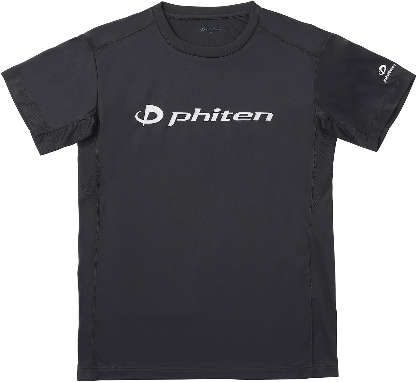 

Футболка Phiten RAKU, с коротким рукавом, унисекс, спортивная, для клубных мероприятий, с логотипом, черный/серебристый