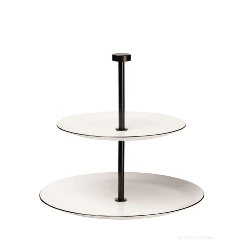 

ASA A Стол Ligne Noire Etagere двухъярусный, высота: 23,5 см Верхняя тарелка: 21 см / Нижняя тарелка 26,5 см ASA SELECTION, белый черный