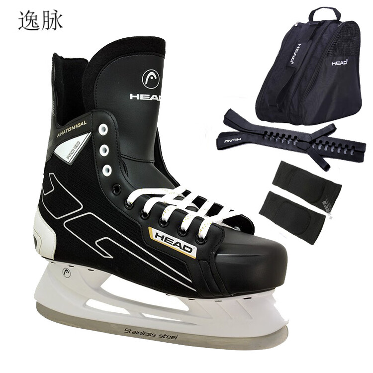 

HEAD Коньки для фигурного катания Pinyue New Ice Skates, S180 + черная сумка + черные чехлы для лезвий, размер 35