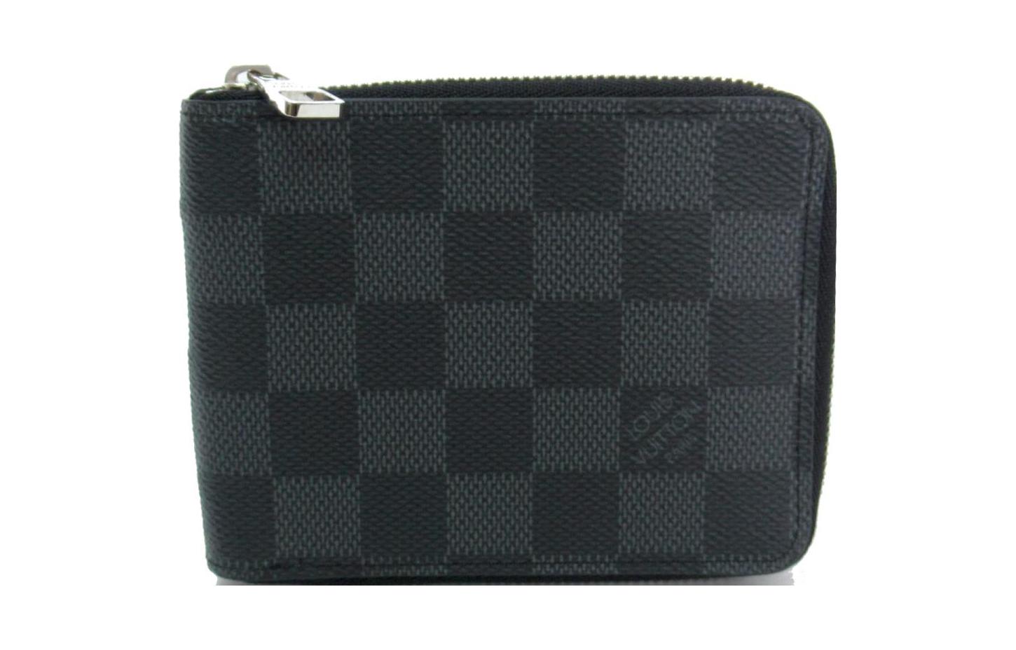 

LOUIS VUITTON Кошелек Zippy Damier из графитовой кожи, унисекс, черный