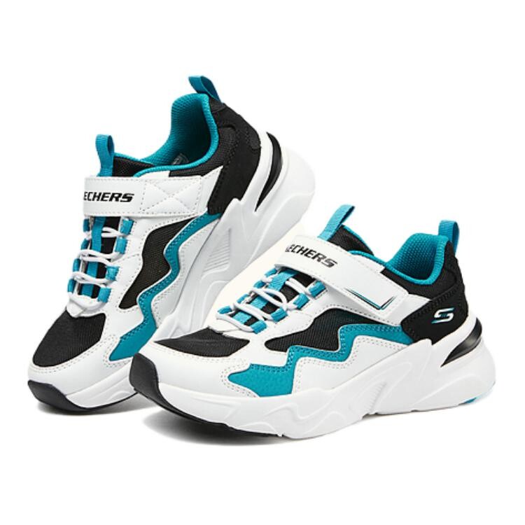 МАЛЬЧИКИ Дети" Повседневная обувь Дети Skechers Kids, белый/черный/синий — фото 2