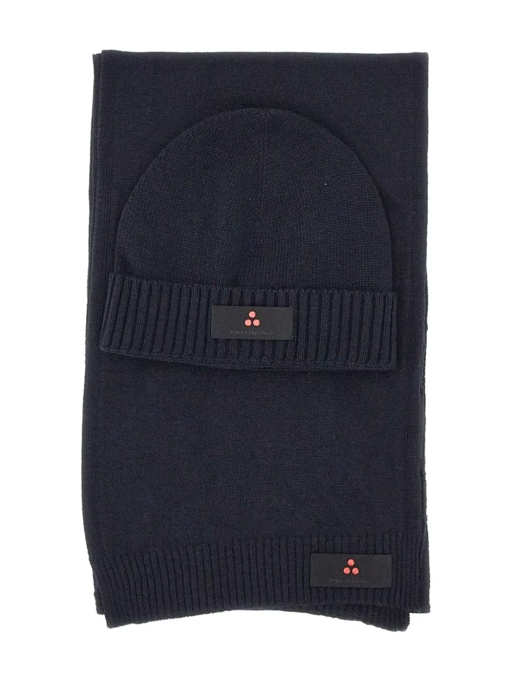 

Комплект: шапка и шарф с нашивкой-логотипом Peuterey, черный