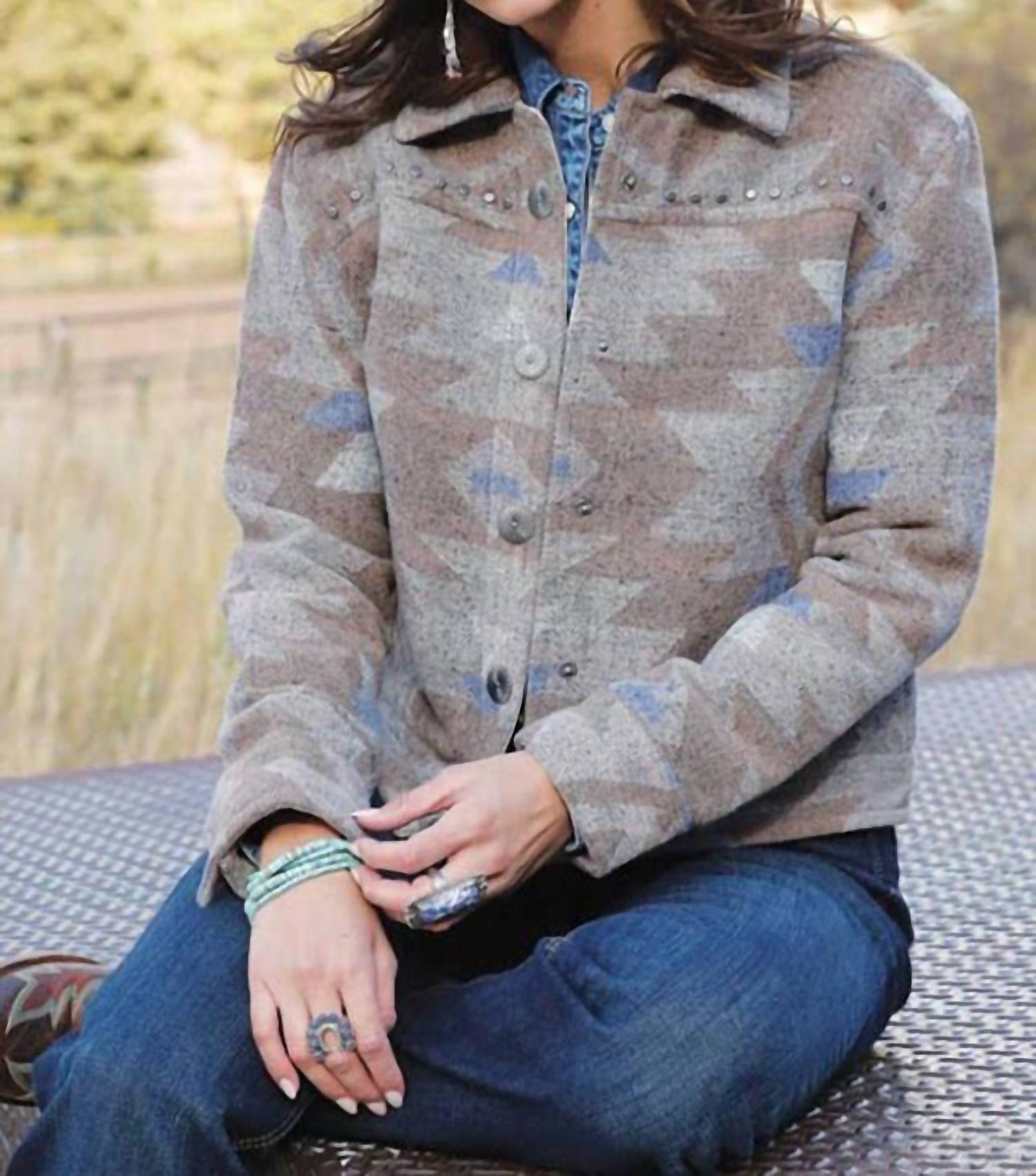 

Женская твитовая куртка-косуха на кнопках в цвете stone Cruel Girl, Stone