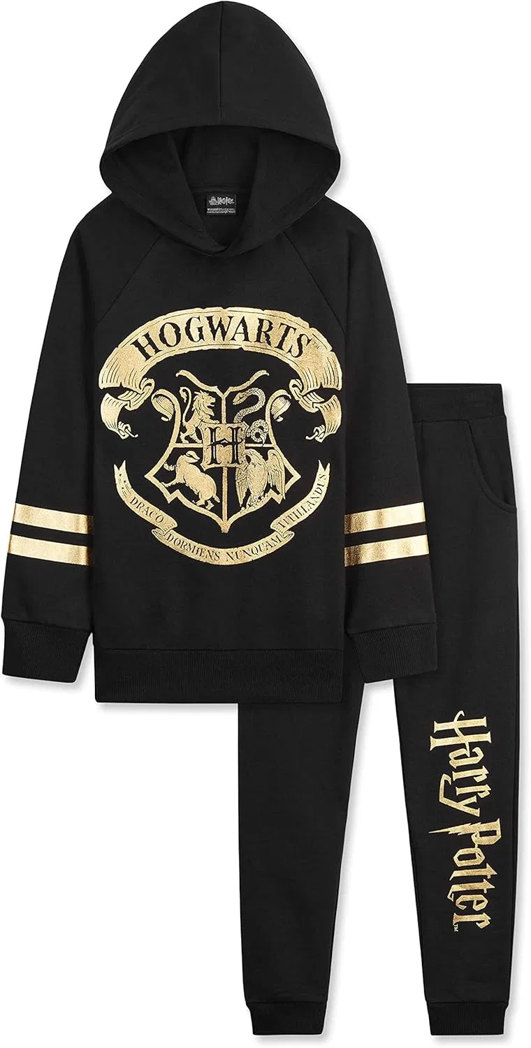 Детский спортивный костюм Harry Potter, худи и брюки, черный/золотой — фото 2